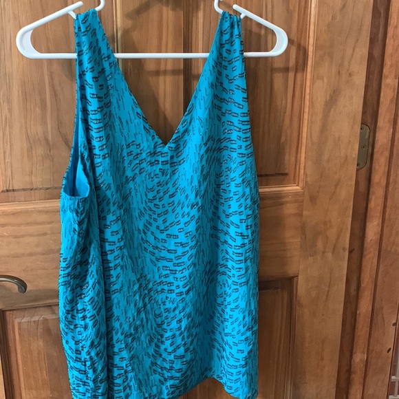 Lilly Pulitzer L Florin top, Teal bay silk swirl - Picture 2 of 5